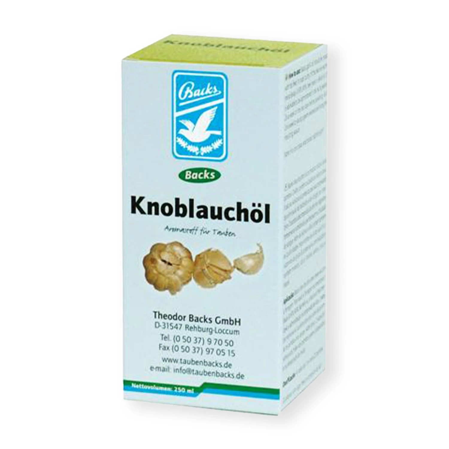 Backs - Knoblauchöl - Zusatzfutter Für Tauben - 250ml 1 Backs - Knoblauchöl - Zusatzfutter Für Tauben - 250ml