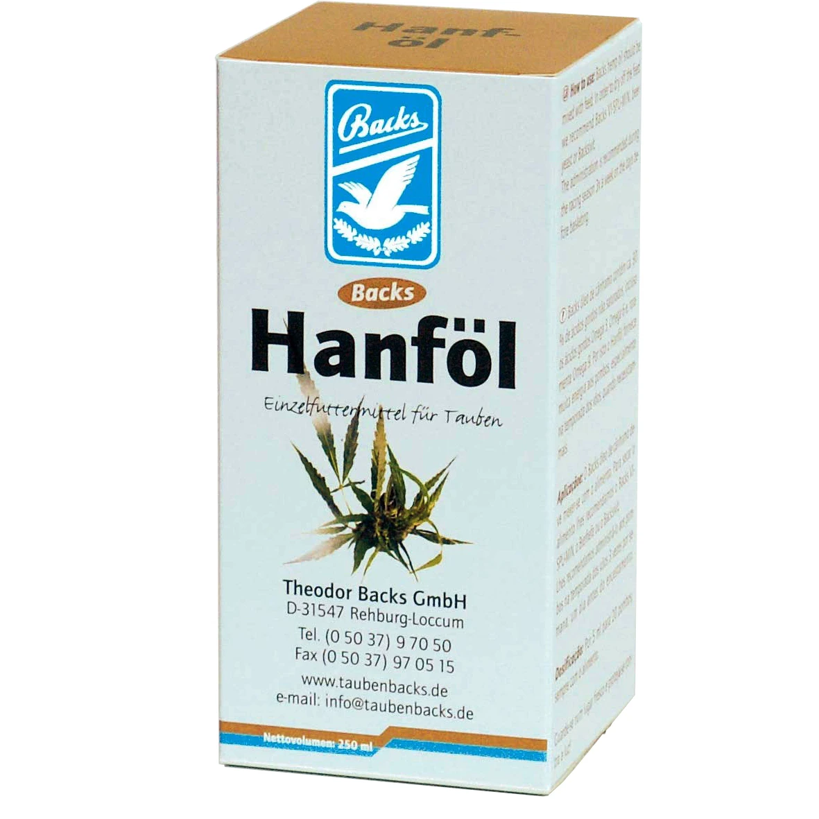 Backs - Hanföl - Zusatzfutter Für Tauben - 250ml 1 Backs - Hanföl - Zusatzfutter Für Tauben - 250ml