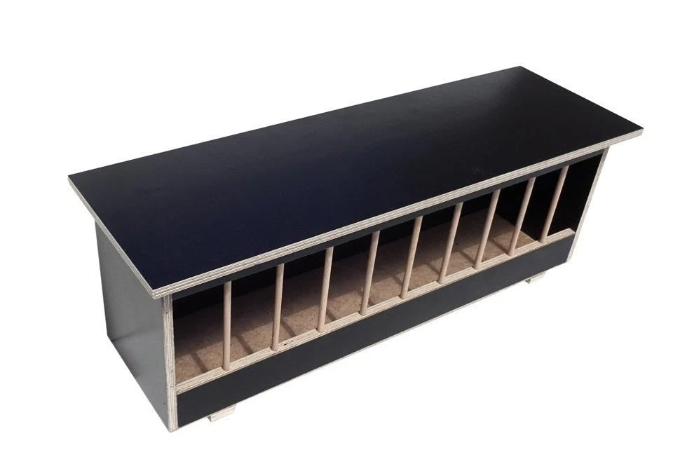 Futterrinne Mit Deckel Inkl. Einsatz 100cm, Schwarz 1 Futterrinne Mit Deckel Inkl. Einsatz 100cm, Schwarz