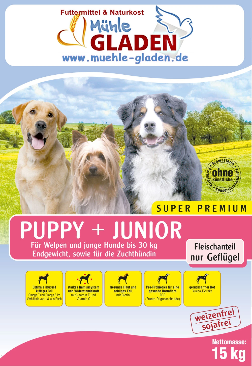 Gladen Puppy + Junior 15kg 1 Gladen Puppy + Junior 15kg