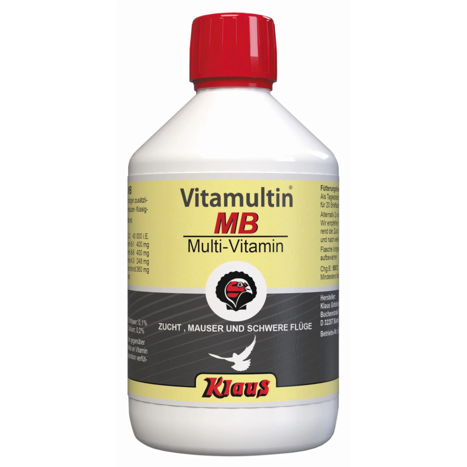 Klaus Vitamultin MB Für Brieftauben 500ml 1 Klaus Vitamultin MB Für Brieftauben 500ml